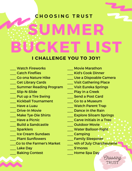 Summer Bucket List
